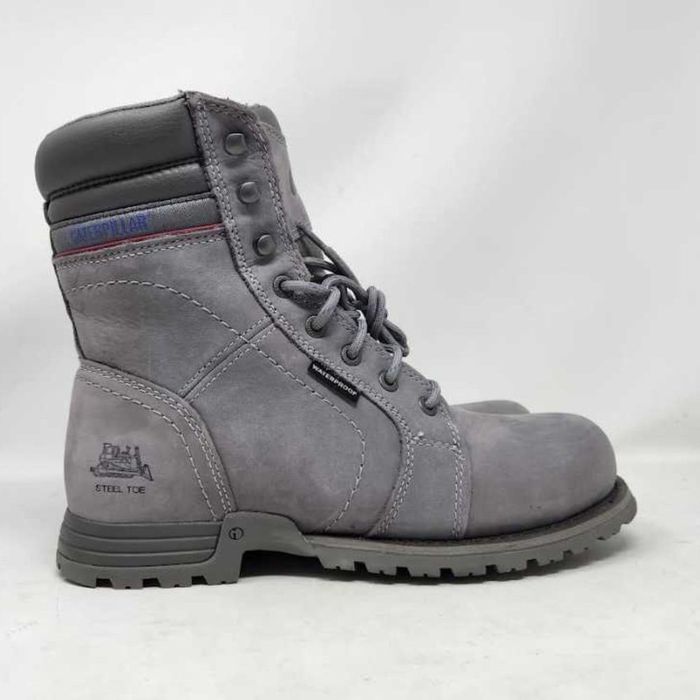 Women's 11 Cat Footwear Caterpillar Echo waterproof steel toe grey work boots - Picture 5 of 15